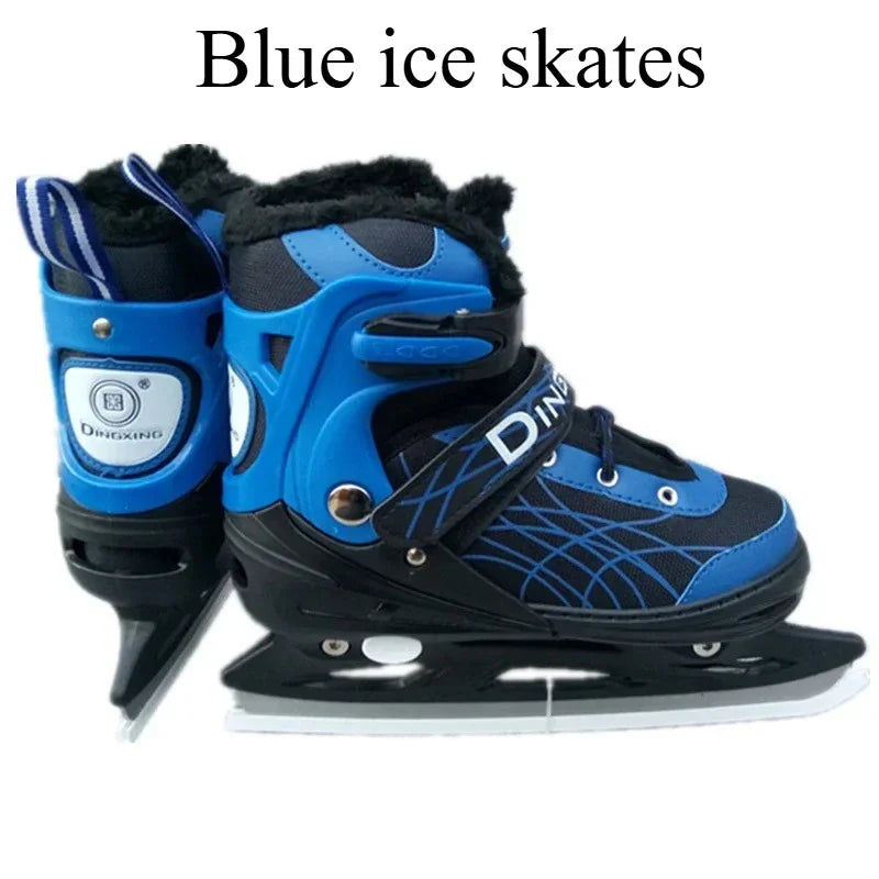 Chaussures de patins à glace extensibles, chaussures de hockey sur glace réglables, chaussures de patinage de vitesse épaisses et chaudes pour filles, garçons, femmes et hommes