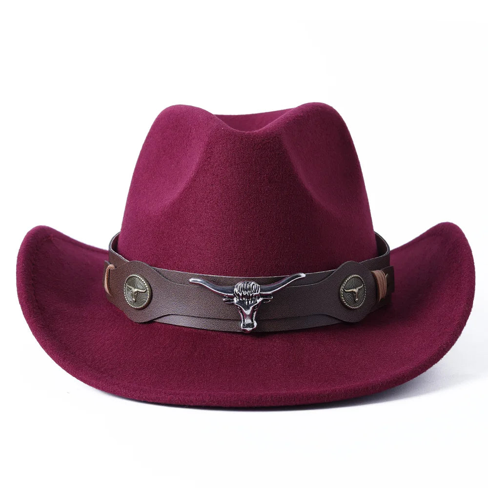 Chapeau de cowboy divers accessoires chapeau de cowboy monochrome en feutre chapeau d'extérieur homme et femme chapeau de cavalier chapeau femme