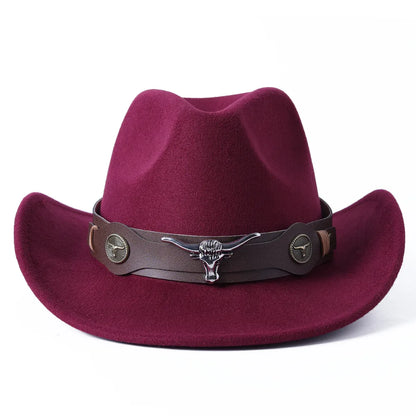 Chapeau de cowboy divers accessoires chapeau de cowboy monochrome en feutre chapeau d'extérieur homme et femme chapeau de cavalier chapeau femme