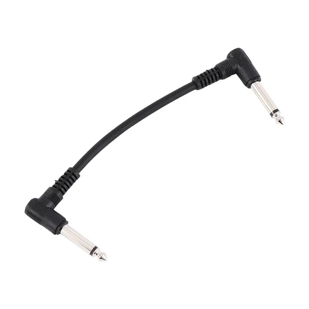 Connecteur Audio de 15cm, fils de cavalier, câble de pédale de guitare à Angle droit, pédale d'effet, connexion d'instrument, câble de raccordement Normal à 2 prises