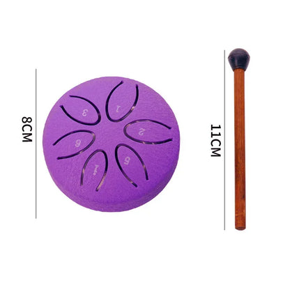Tambour à Tongle en acier de 3 pouces, 6 tons, Instrument à main avec maillets, sons apaisants pour la méditation, le Yoga, la thérapie musicale en extérieur et en intérieur