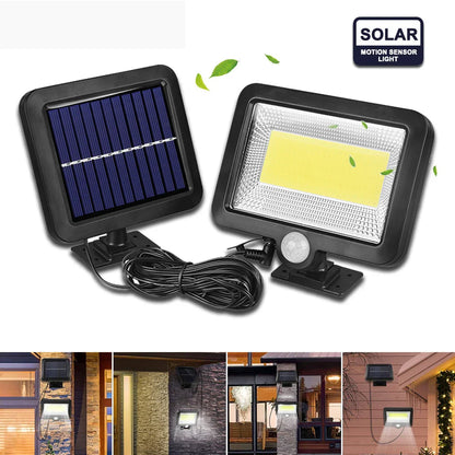 Applique Murale Solaire avec Capteur de Mouvement, Imperméable Conforme à la Norme IP65, Éclairage d'Extérieur à T-shirts d'Massage, Idéal pour un Jardin, une Cour, une Rue ou un Porche