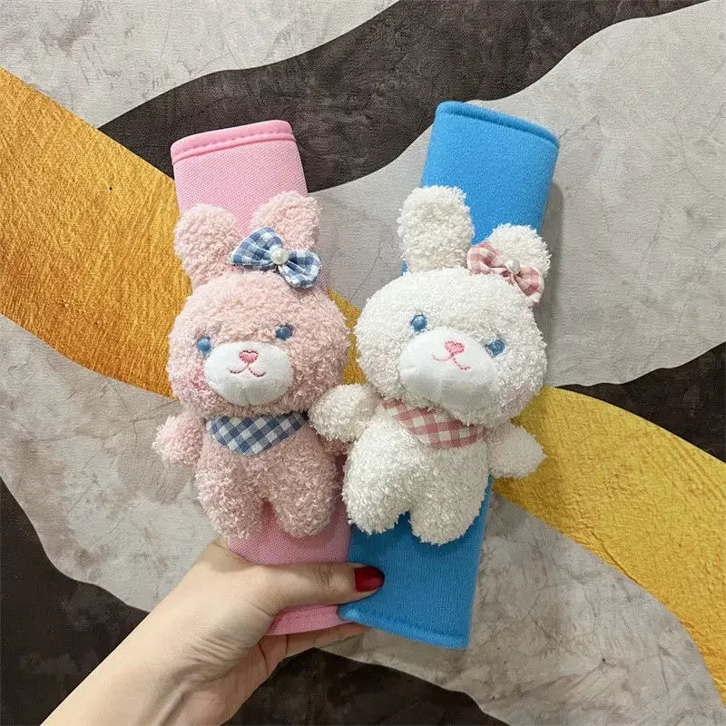 Stitch Angel Men's and Women's Car Seat Belts Cute Kawaii Personalized Creative Cartoon Doll Plush Car Decorative Shoulder Cover