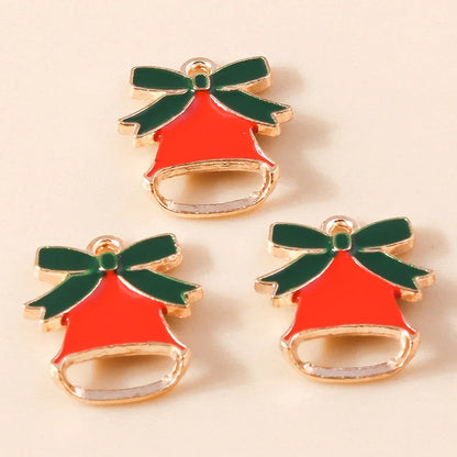 Leslie-Breloques de Noël en émail, arbre flocon de neige, chaussette, cerf, bonhomme de neige, bijoux de bricolage, cadeaux de Noël et du Nouvel An, 10 pièces