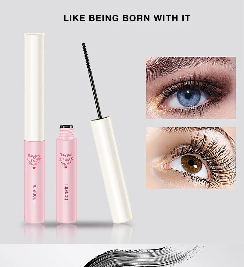 Mascara imperméable et sans maquillage, base allongée, cryptée, mince, bouclée et durable sans bavure
