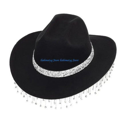 Casquette Cowboy avec pompons en chapeau Cowgirl occidental pour femmes filles, accessoires Photo, 573B