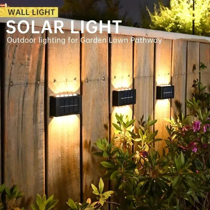 4/6/8/10LED s lampe murale solaire cour rue décor lumière extérieure étanche haut et bas éclairage lumineux jardin paysage lampe