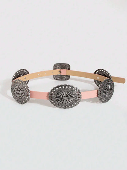 Ceinture robuste en métal sculpté pour femmes, 1 pièce, Style Punk, accessoire Cowboy Cowgirl, Boho