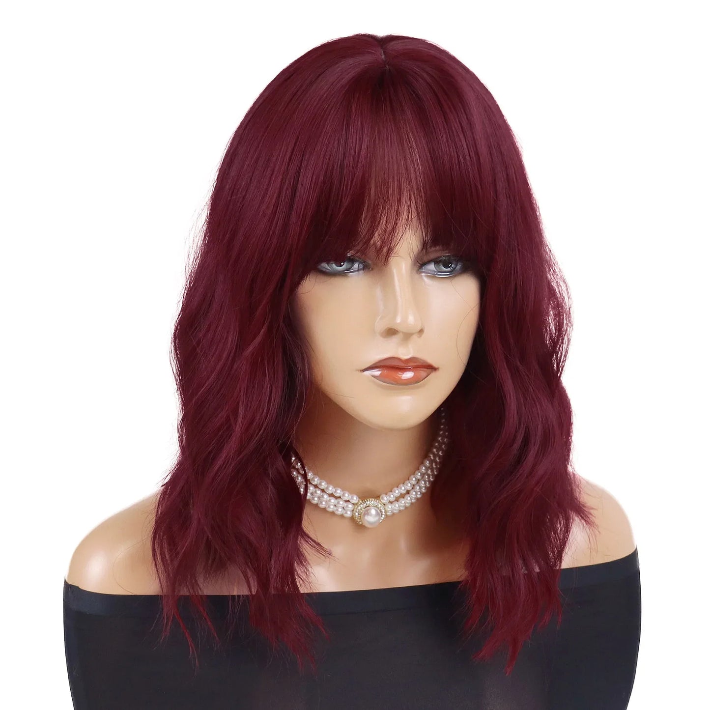 Synthetic Hair Blonde Short Curly Bob Wigs with Bangs Yellow Lolita Cosplay Wig for Women Daily Party Cosplay Heat Resistant