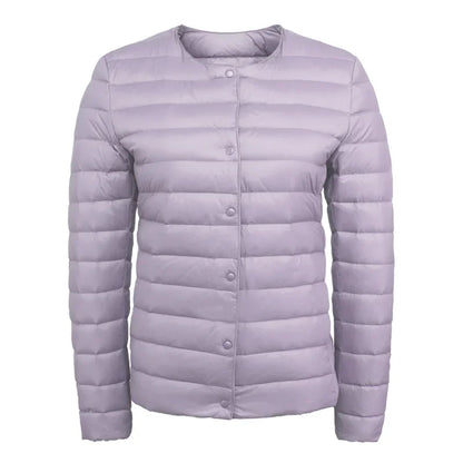 2024 New Spring Winter Women Liner Warm Down Jackets Ultralight Collarless Portable Female Padded Parkas O-Neck Puffer Overcoat