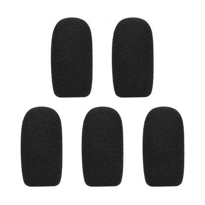 Mini bonnettes anti-vent pour microphone, protections en mousse pour micro-casque, noir, lot de 5 pièces