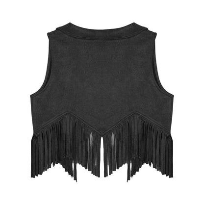 Gilet de Cowboy occidental pour enfants, garçons et filles, Costume de Cosplay d'halloween, pompon en daim, manteau ouvert sur le devant, hauts