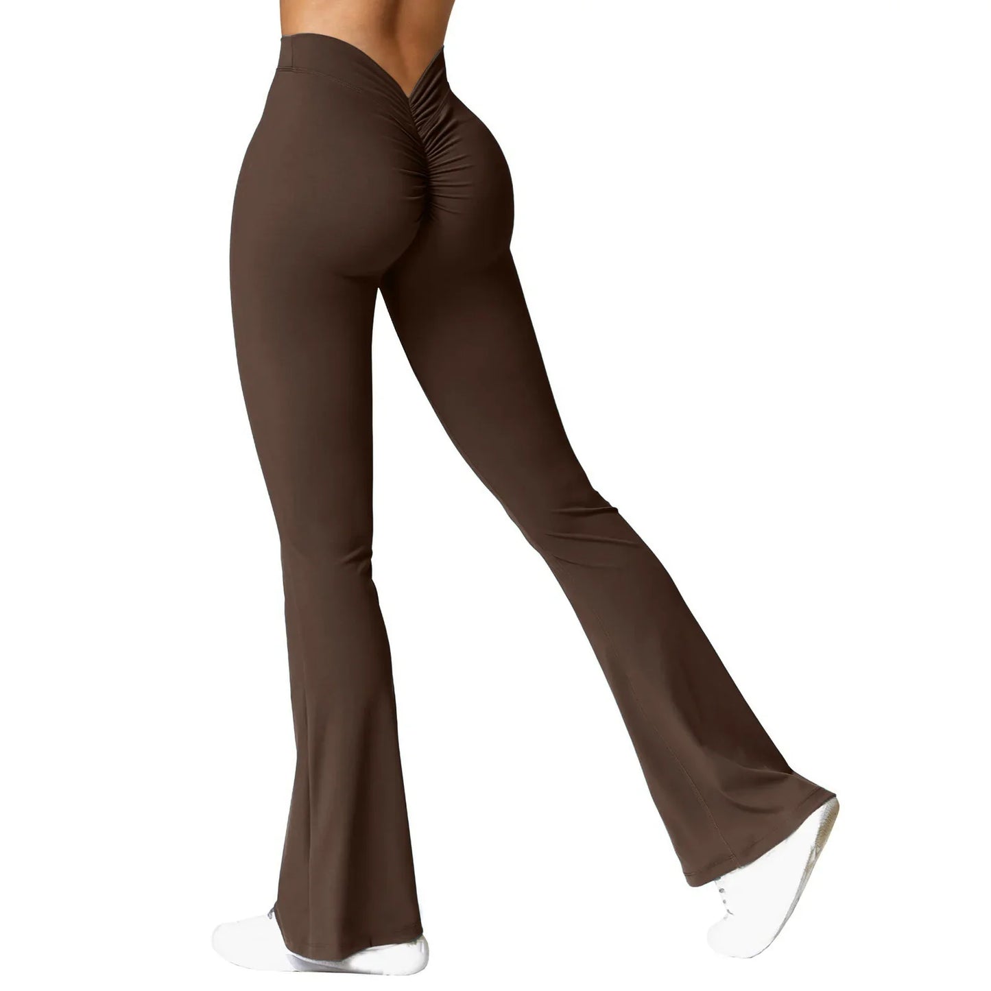 Mode Micro corne Leggings femmes v-back taille pantalons de sport taille haute Push Up fesses pantalons de sport solide mince Leggings décontractés