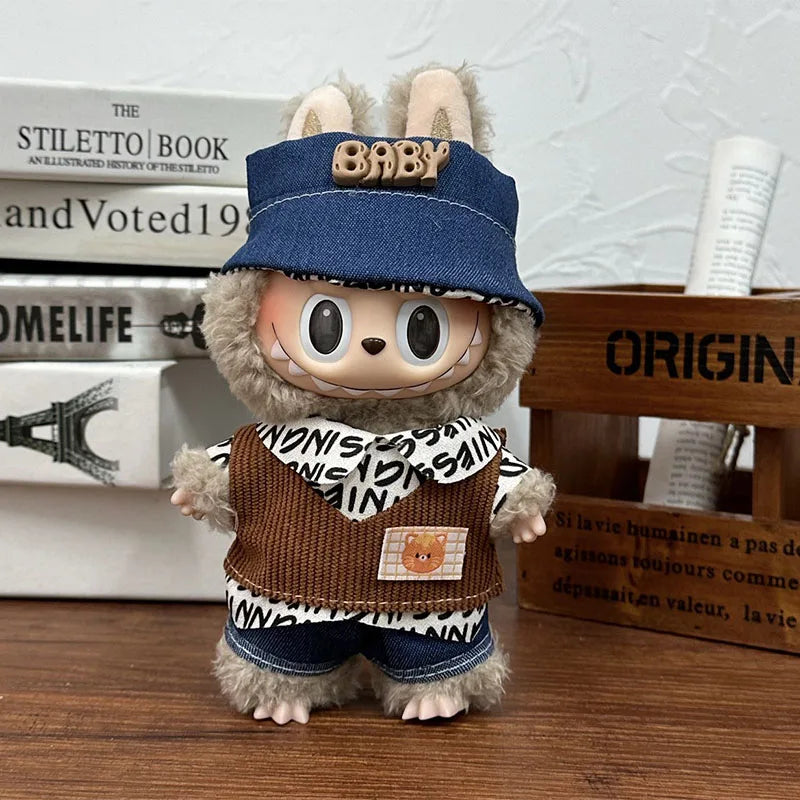 For Gxlaihly 17cm Labubu Doll Clothes Outfit Cute Costume Suitable for 17cm Labubu Dolls Fashionable Doll Clothing