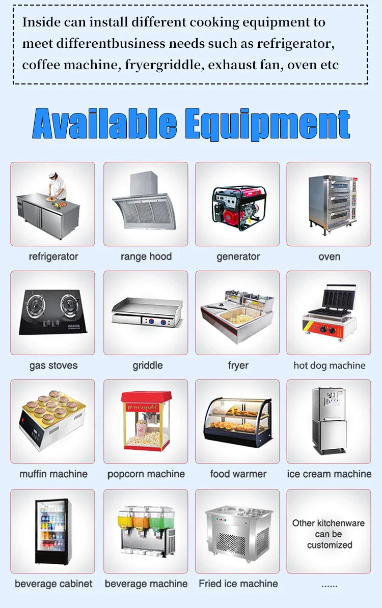 United State Food Truck with Full Kitchen BBQ Pizza Trucks Concession Bbq Food Trailer with Porch Fully Equipped Custom Food Tru