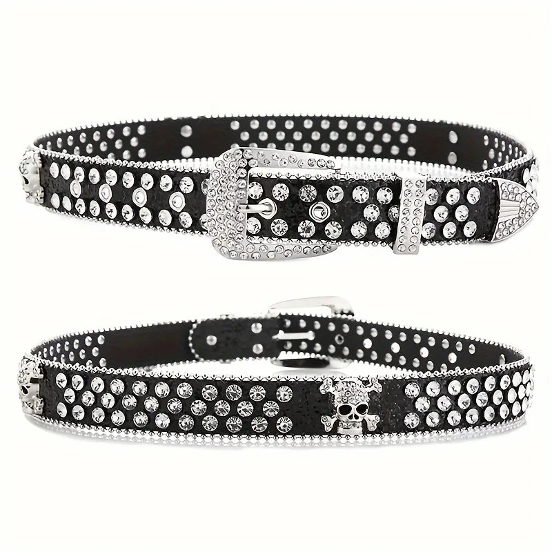 Ceinture élégante en cuir Pu Y2K, Style Cowgirl occidental, scintillante, BB, accessoires pour robe en jean pour femmes
