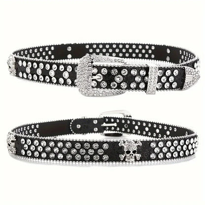 Ceinture élégante en cuir Pu Y2K, Style Cowgirl occidental, scintillante, BB, accessoires pour robe en jean pour femmes