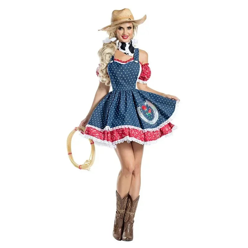 Adulte Sexy Cowboy Cosplay Costume Halloween Adulte Cowboy Cosplay Costume Mascarade Fête Cowgirl Cavalier Déguisement 2025
