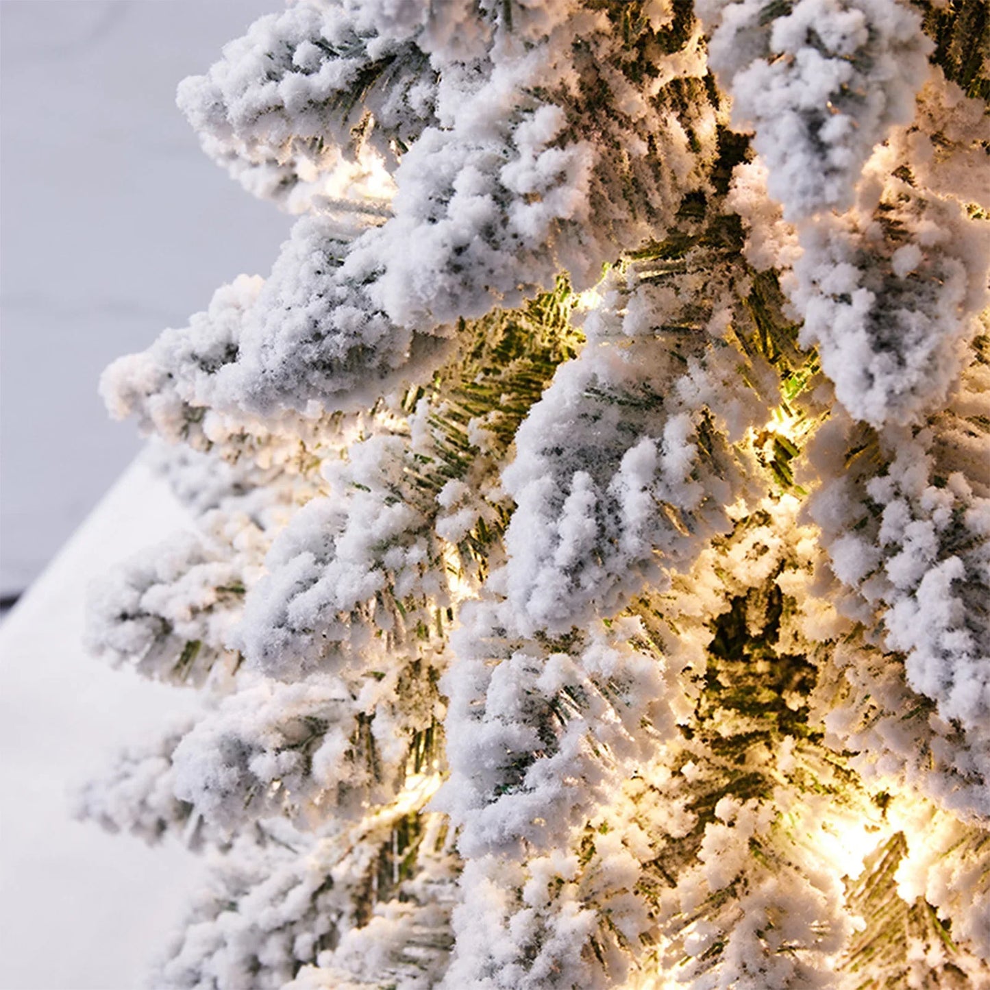 Arbre de Noël nordique de 45/60 cm, ornement d'arbre flocon de neige exquis, arbre floqué lumineux, accessoires de décoration pour le Nouvel An et les fêtes de Noël