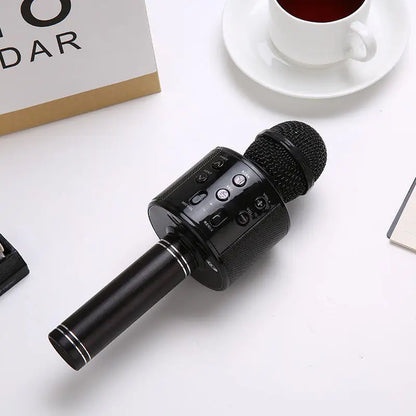 Wireless Bluetooth Karaoke Microphone, 5-in-1  Mic with Built-in Stereo Speaker/4 Voice-Changing Effect, Great Gifts