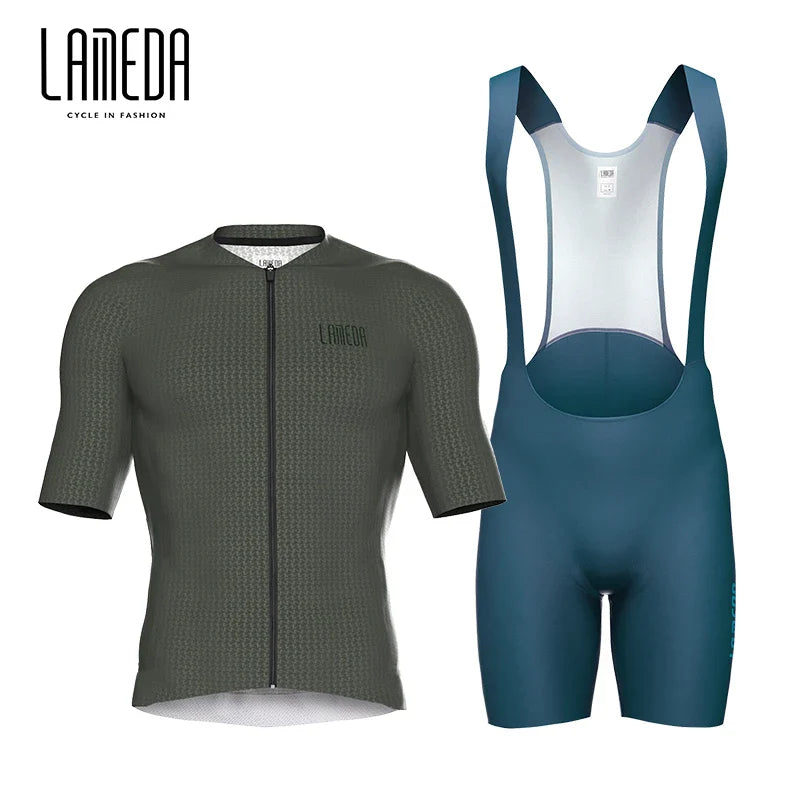 Lameda vêtements de cyclisme été hommes à manches courtes séchage rapide respirant maillot de cyclisme Shorts de cyclisme ensemble de sangles pour hommes