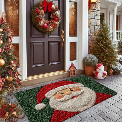 Tapis de porte de noël rouge, père noël, extérieur, intérieur, bonhomme en pain d'épice, nouvel an, joyeux noël, décoration de tapis de pied pour la maison