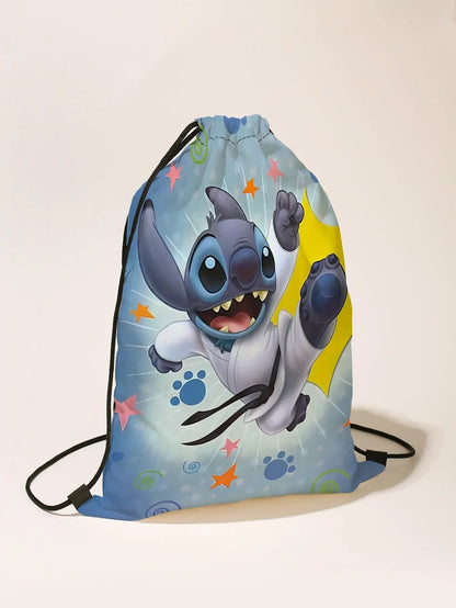 Stitch Drawstring Bags Children Backpack Anime Travel Storage Bag Kids Boys Girls Casual Swim Portable Backpack Christmare Gifts