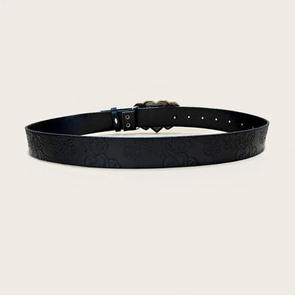 Retro love buckle PU Leather belt For Women fashion leisure suitable for daily commuting Western Cowboy Punk Jeans Waistband