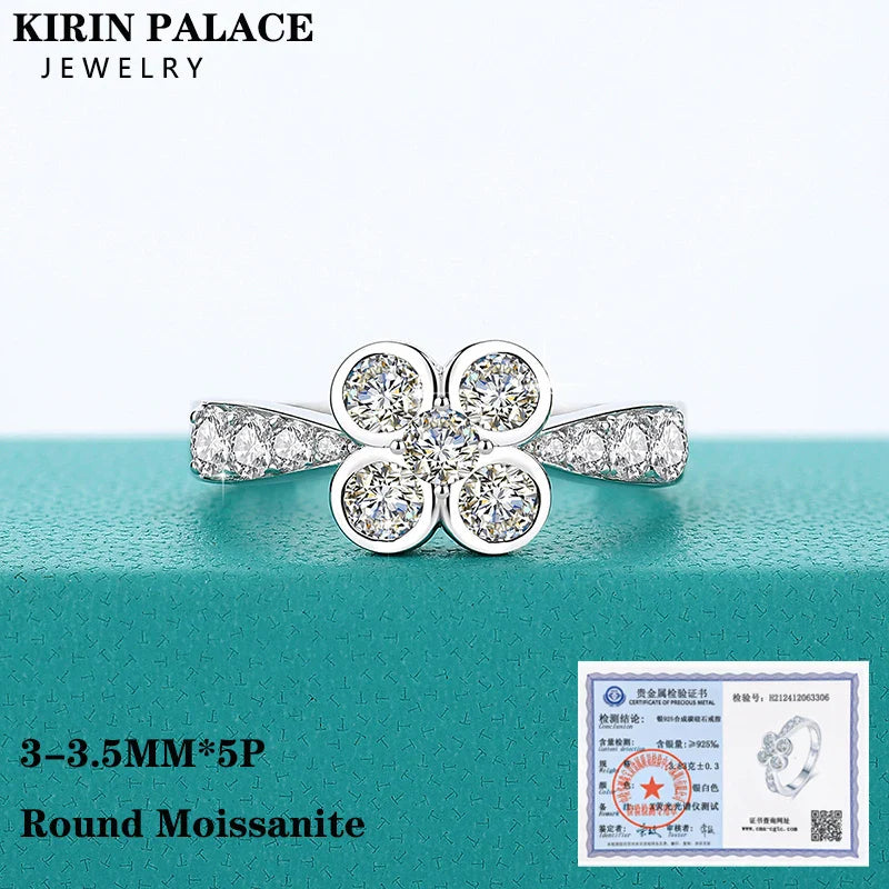 0.9CT Moissanite Ring for Women D VVS1 Round Diamond Double Halo Ring Engagement Christmas 925 Sterling Silver Wedding