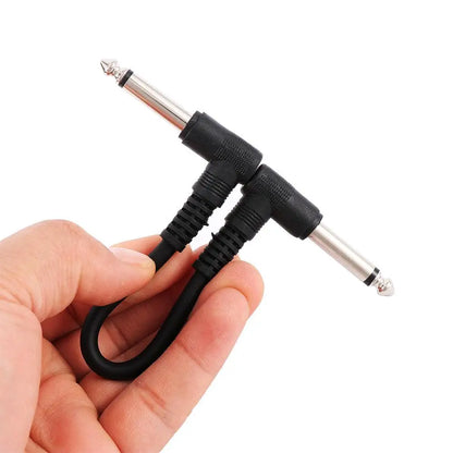 Connecteur Audio de 15cm, fils de cavalier, câble de pédale de guitare à Angle droit, pédale d'effet, connexion d'instrument, câble de raccordement Normal à 2 prises