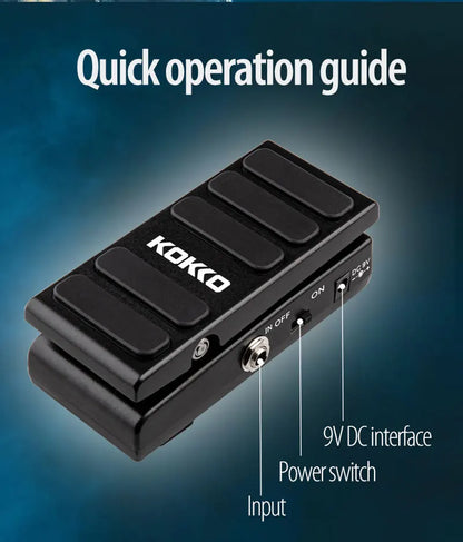 KOKKO Pédale d'effet guitare électrique Wah Volume 2 en 1 Contrôles au pied 2 modes Pédale multi-effets combo Pièces de guitare
