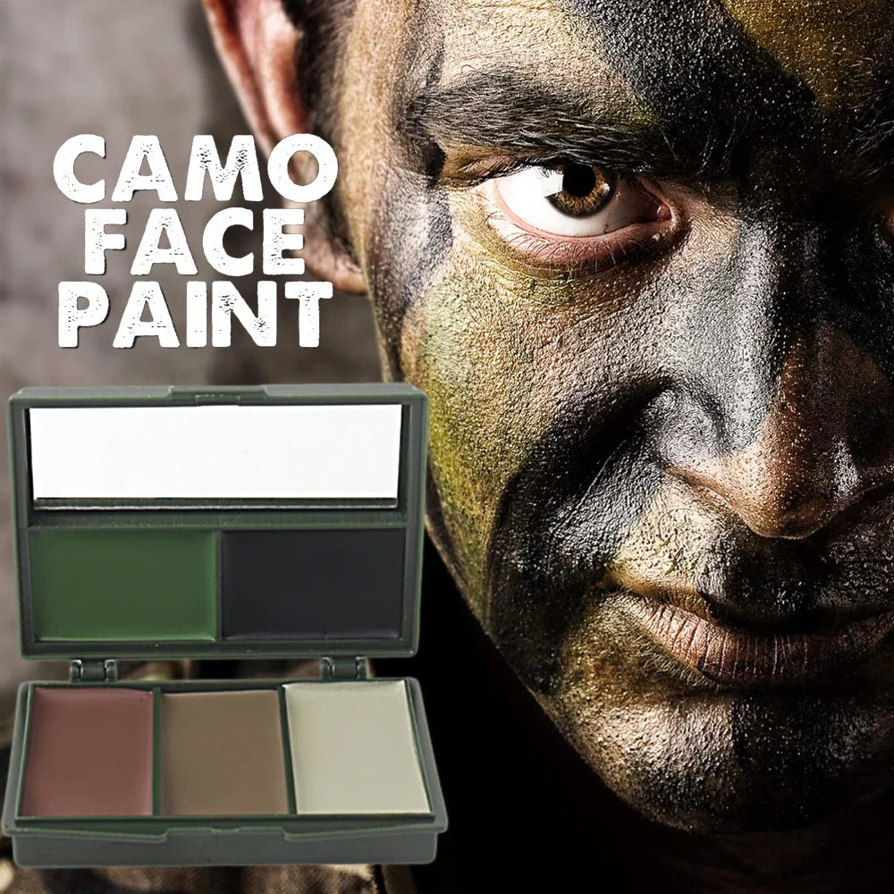 Camouflage 5 couleurs, peinture faciale, couche de finition camouflage, fête à thème camouflage, jeu de rôle de baseball-football, véritable huile de maquillage camouflage pour le camouflage et le mélange.