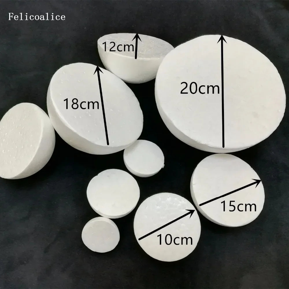 2/4pcs Half Round Solid Polystyrene Styrofoam Foam Balls for Christmas Kids Craft 20cm 7.87 inch 18cm 7.08 inch 15cm 5.905 inch