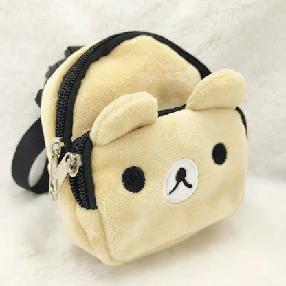 Sac à dos durable pour chien de compagnie, sac à dos auto-transporté pour chiot, laisse réglable, harnais portable de dessin animé, sac de collation en plein air pour chien en peluche