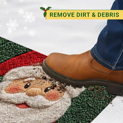 Tapis de porte de noël rouge, père noël, extérieur, intérieur, bonhomme en pain d'épice, nouvel an, joyeux noël, décoration de tapis de pied pour la maison