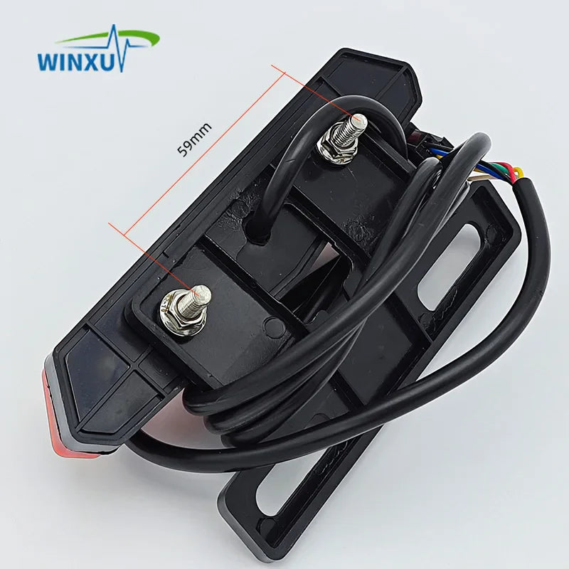 Feu arrière de phare de vélo électrique 36V 48V 60V, clignotant gauche droit, feu stop bas, interrupteur intégré, Kit universel pour vélo électrique