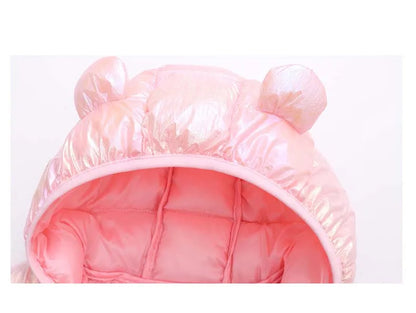 1-6T Hiver Bébé Filles Garçons Vêtements Manteaux Duvet Coton Dessin Animé Capuche Vestes Enfants Combinaison de Ski Salopette Costume de Tout-Petit