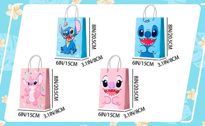 Sacs cadeaux de fête Stitch - 16 sacs à friandises Stitch/sacs à surprises Stitch/sacs à goodies Stitch pour les décorations de fête Stitch