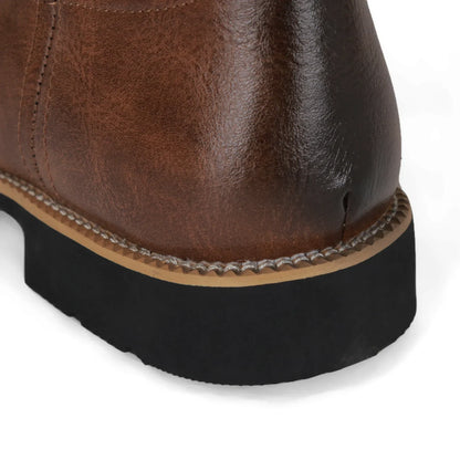 Bottes de cowboy Western pour hommes Noir Marron PU Cuir Bottes Rétro Hommes Rading Bottes Hommes Brodé Mi-Mollet Moto Bottes Taille 48