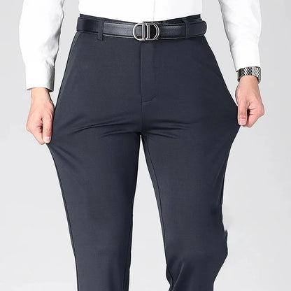 TRAF Autumn And Winter Thick Men's Fashion Comfortable Casual Long Pants Four-Sided Elastic Pants Loose Straight Leg Suit Pants