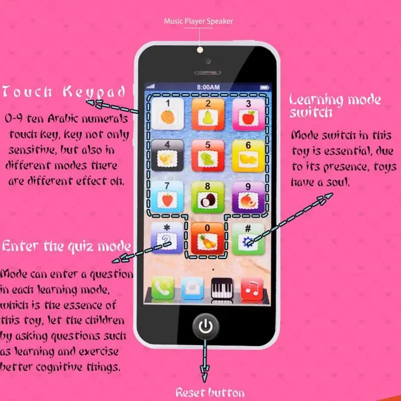 Jouets de téléphone portable Montessori pour bébé, modèle de téléphone portable pour nourrisson, jouet éducatif pour garçons et filles, cadeau d'anniversaire et de Noël pour tout-petits