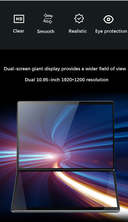 New Dual Screen Laptop Intel i3 1215U N100 Dual 10.95 Inch IPS Touch Screen Windows 11 Office Computer Tablet Notebook WiFi 6