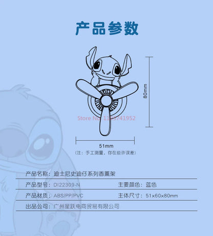 In Stock Characters Stitch Car Mounted Aromatherapy Air Outlet Decoration Interior Decoration Cartoon Decor Auto Toy Kawaii Gift