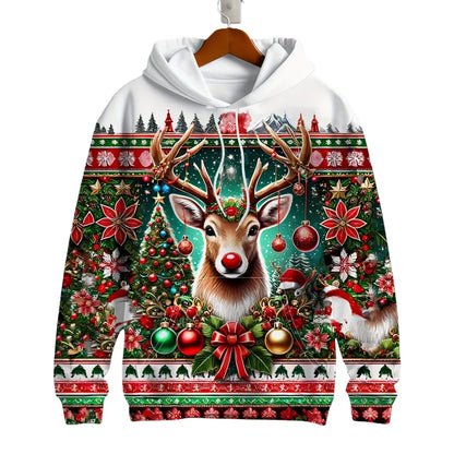 Pull à capuche de Noël 2025 pour homme, mode, imprimé 3D, sweat-shirt drôle Père Noël, graphique Harajuku, chemisier, vêtements pour homme