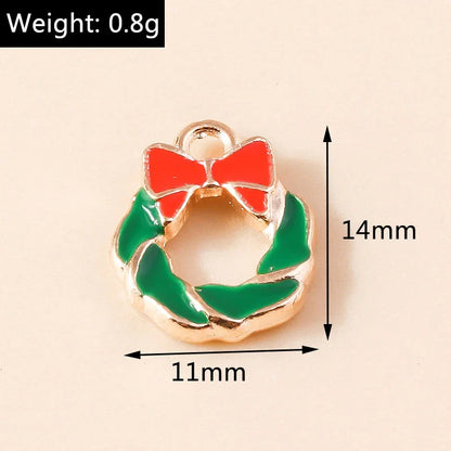 Leslie-Breloques de Noël en émail, arbre flocon de neige, chaussette, cerf, bonhomme de neige, bijoux de bricolage, cadeaux de Noël et du Nouvel An, 10 pièces