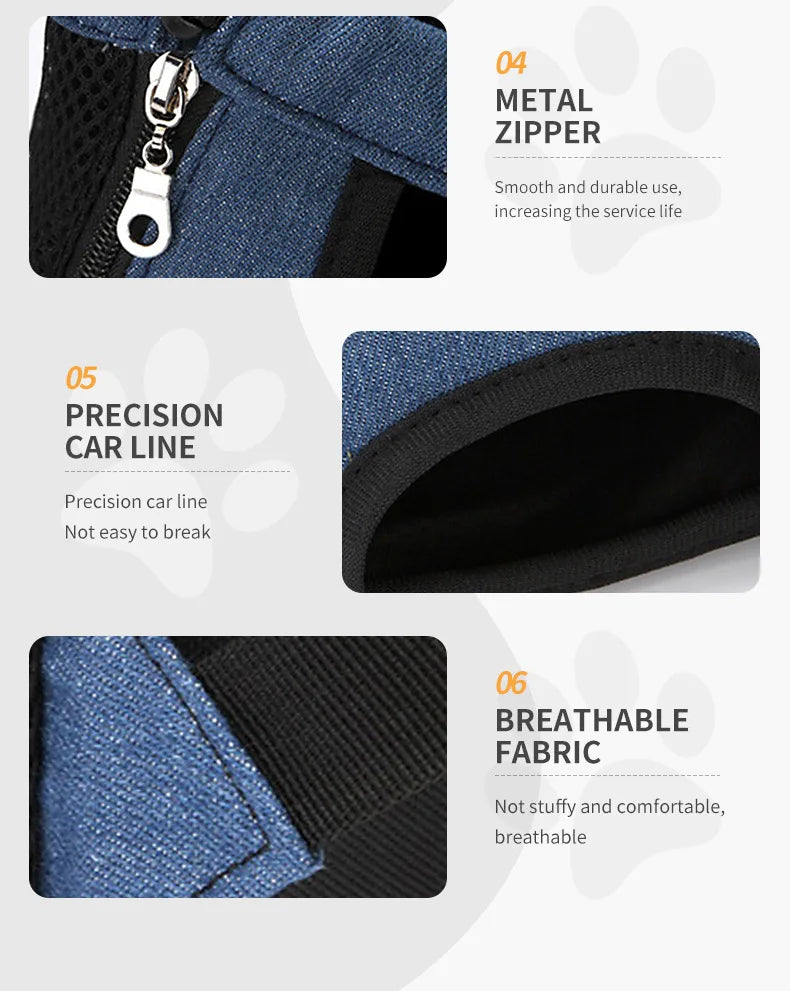 Sac à dos pour animaux de compagnie pour petits chiens et chats, sac de transport pour les voyages en plein air, bretelles réglables mains libres, matériau en denim, porte-animaux