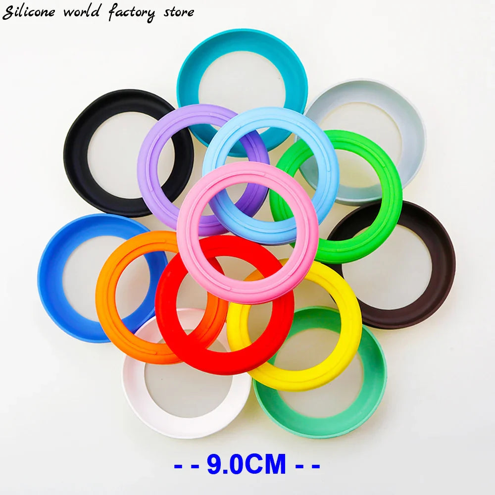 16 Colors 9.0CM Threaded Silicone Cup Bottom Protective Cover Coaster Sleeve Water Cup Cover 90MM Thermos Cup Bottom Holder