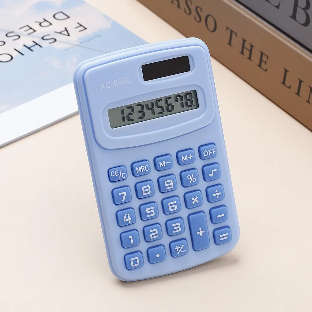 Jolie mini calculatrice solaire avec écran LCD à 8 chiffres, idéale pour le bureau et les étudiants