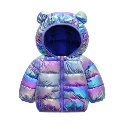 1-6T Hiver Bébé Filles Garçons Vêtements Manteaux Duvet Coton Dessin Animé Capuche Vestes Enfants Combinaison de Ski Salopette Costume de Tout-Petit