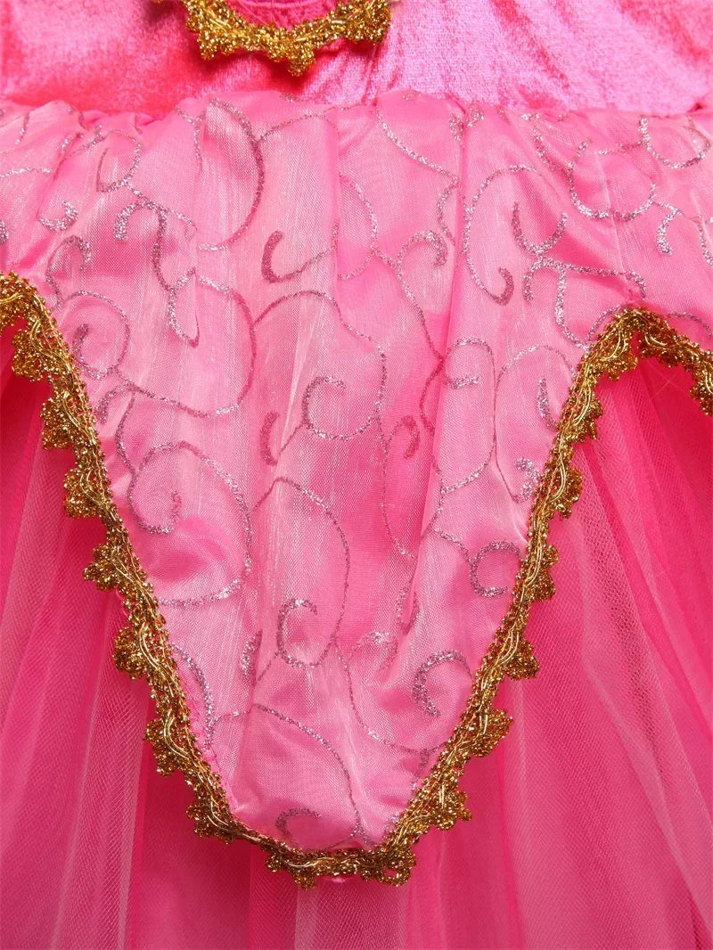 Fantasy Girls Sleeping Beauty Aurora Cosplay Princess Dress Kids Halloween Carnival Birthday Costume Party Clothing 3-10Years